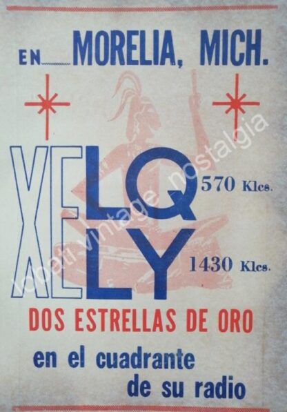 CARTEL ANTIGUO ORIGINAL DE 3 AFICHES RADIO DIFUSORAS DE MORELIA MICHOACAN 1940s-60s - Imagen 3