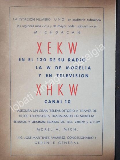 CARTEL ANTIGUO ORIGINAL DE 3 AFICHES RADIO DIFUSORAS DE MORELIA MICHOACAN 1940s-60s - Imagen 2