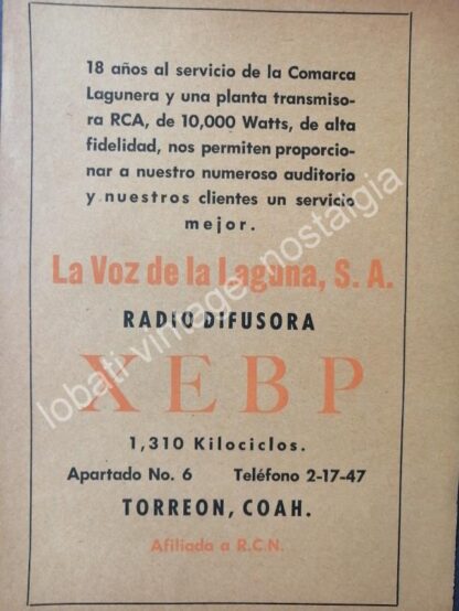 CARTEL ANTIGUO ORIGINAL DE 3 AFICHES RADIO DIFUSORAS DE TORREON 1950s-60s - Imagen 4