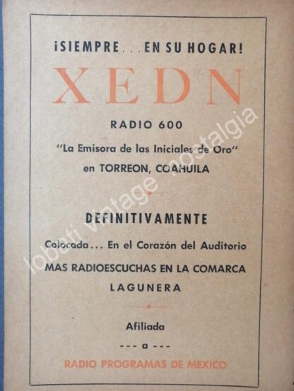 CARTEL ANTIGUO ORIGINAL DE 3 AFICHES RADIO DIFUSORAS DE TORREON 1950s-60s - Imagen 3