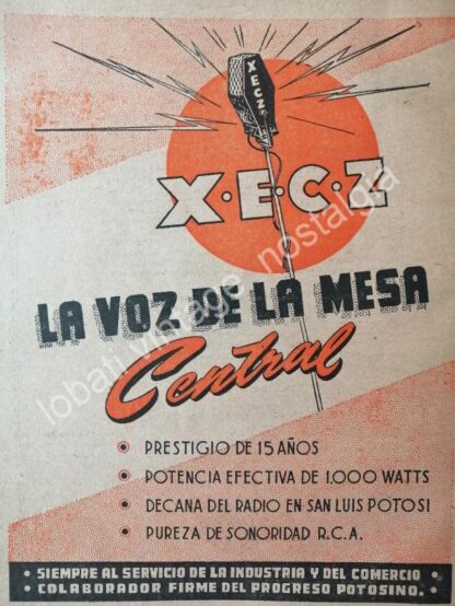 CARTEL ANTIGUO ORIGINAL DE 4 AFICHES RADIO DIFUSORAS DE SAN LUIS POTOSI 1940s-60s - Imagen 3