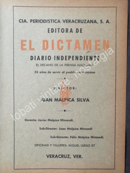 CARTEL ANTIGUO ORIGINAL DE 2 AFICHES PERIODICO EL DICTAMEN, DE VERACRUZ 1950s - Imagen 2