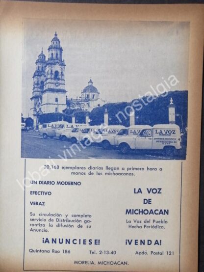 CARTEL ANTIGUO ORIGINAL DE 2 AFICHES PERIODICO LA VOZ DE MICHOACAN 1960s - Imagen 3