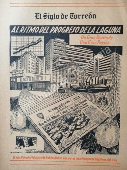 CARTEL ANTIGUO ORIGINAL DE SET DE 3 AFICHES PERIODICO EL SIGLO DE TORREON 1960s - Imagen 3