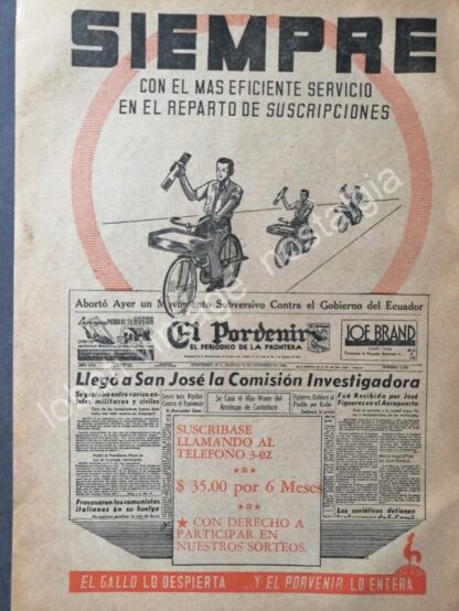 CARTEL ANTIGUO ORIGINAL DE SET DE 7 AFICHES PERIODICOS DE MONTERREY 1940s-60s - Imagen 7