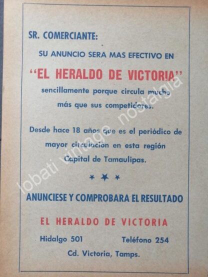 CARTEL ANTIGUO ORIGINAL DE SET DE 6 AFICHES PERIODICOS DE COAHUILA AÑOS 50s-60s - Imagen 7