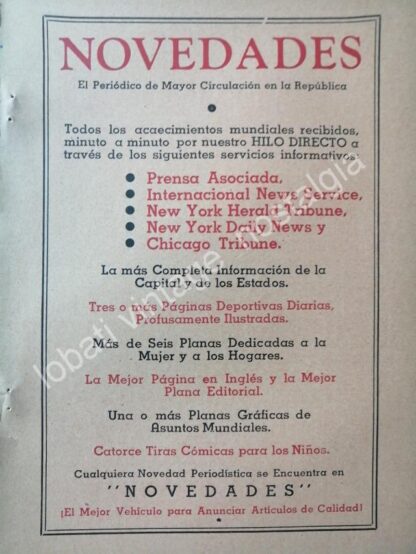 CARTEL ANTIGUO ORIGINAL DE SET DE 8 AFICHES DE PERIODICOS DE LOS AÑOS 40s-60s - Imagen 6