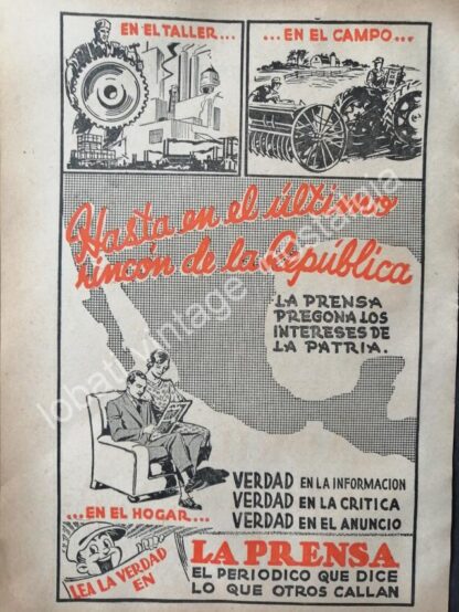 CARTEL ANTIGUO ORIGINAL DE SET DE 8 AFICHES DE PERIODICOS DE LOS AÑOS 40s-60s - Imagen 5