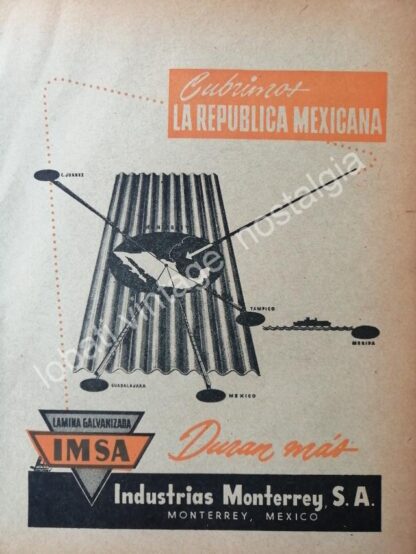 CARTEL ANTIGUO ORIGINAL DE 2 AFICHES IMSA. INDUSTRIAS MONTERREY S.A 1950s - Imagen 2