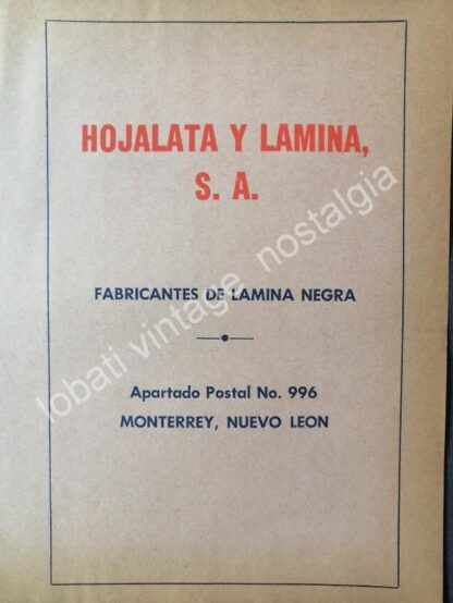 CARTEL ANTIGUO ORIGINAL DE 2 AFICHES HOJALATA Y LAMINA S.A. HYLSA 1960s - Imagen 2