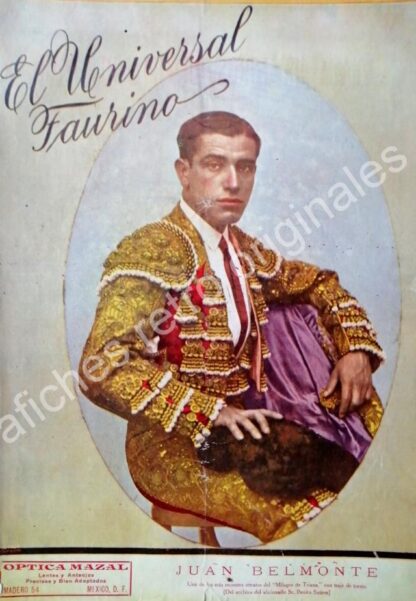 PORTADA ANTIGUA ORIGINAL  1923. TORERO. JUAN BELMONTE