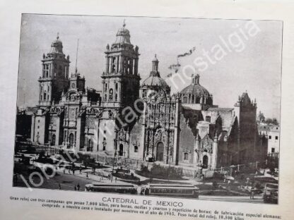 GRABADO ANTIGUO JOYERIA LA PERLA Y CATEDRAL 1924 - Imagen 2