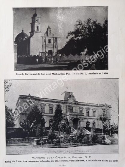 GRABADO ANTIGUO MANICOMIO LA CASTAÑEDA Y HOSPICIO 1924