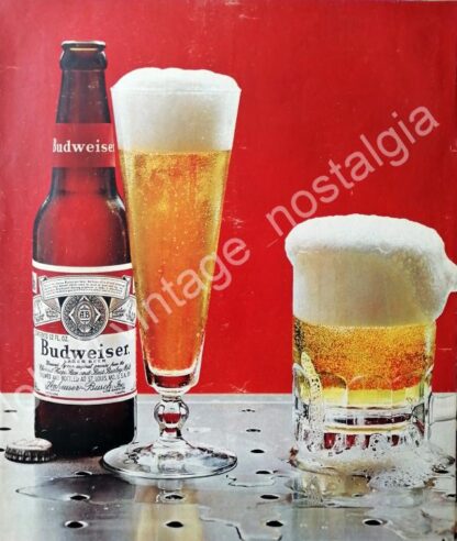 CARTEL ANTIGUO ORIGINAL DE CERVEZA BUDWEISER 1966