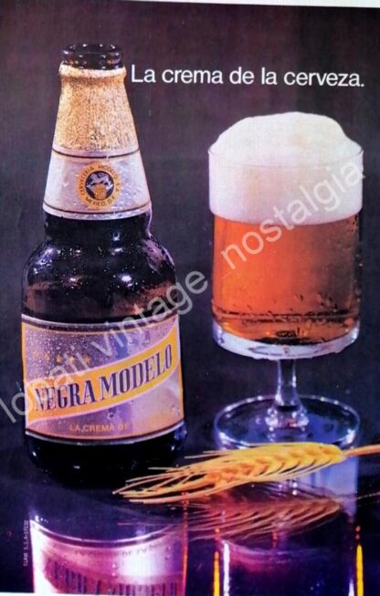 CARTEL ANTIGUO ORIGINAL DE CERVEZA NEGRA MODELO 1970s CERVECERIA MODELO