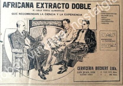 CARTEL ANTIGUO ORIGINAL DE CERVEZA SIN ALCOHOL BIECKERT 1930s ARGENTINA /4