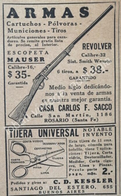 CARTEL ANTIGUO ORIGINAL DE SET DE 7 AFICHES DE ARMAS AÑOS 20s-60s - Imagen 3