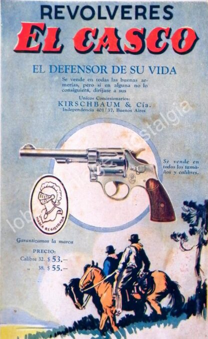 CARTEL ANTIGUO ORIGINAL DE ARMAS. REVOLVER EL CASCO 1927 / MUY RARO