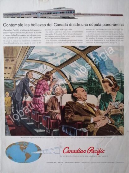 CARTEL ANTIGUO ORIGINAL DE TRENES DE CANADIAN PACIFIC 1950s