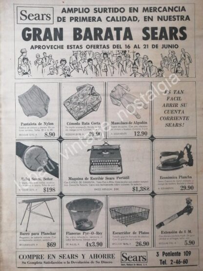 CARTEL ANTIGUO ORIGINAL DE TIENDA SEARS 1967 /5