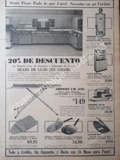 CARTEL ANTIGUO ORIGINAL DE TIENDA SEARS 1967 ELECTRODOMESTICOS