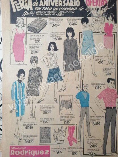 CARTEL ANTIGUO ORIGINAL DE TIENDA ALMACENES RODRIGUEZ DE PUEBLA 1967