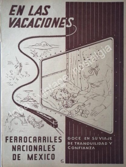 CARTEL ANTIGUO ORIGINAL DE FERROCARRILES NACIONALES 1956