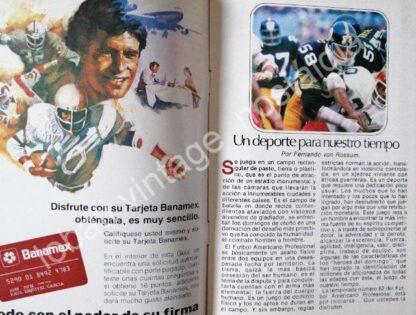 CARTEL ANTIGUO ORIGINAL DE FOLLETO BANAMEX SUPER TAZON NFL 1981 - Imagen 5