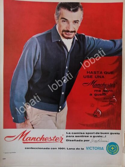 CARTEL ANTIGUO ORIGINAL DE MAURICIO GARCES Y CAMISAS MANCHESTER 1968 /FEP 14