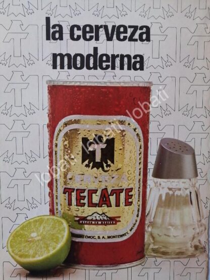 CARTEL ANTIGUO ORIGINAL DE CERVEZA TECATE 1975 / MINI CARTEL /12