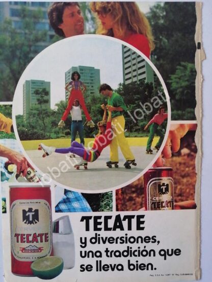 CARTEL ANTIGUO ORIGINAL DE CERVEZA TECATE 1981 / MINI CARTEL /11