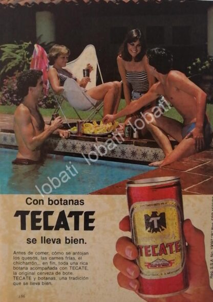 CARTEL ANTIGUO ORIGINAL DE CERVEZA TECATE 1986 / MINI CARTEL /6