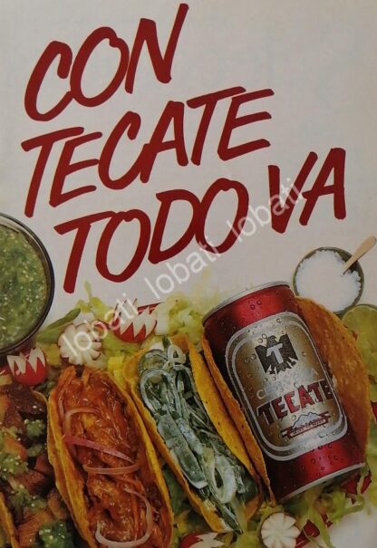 CARTEL ANTIGUO ORIGINAL DE CERVEZA TECATE 1986 / MINI CARTEL /4