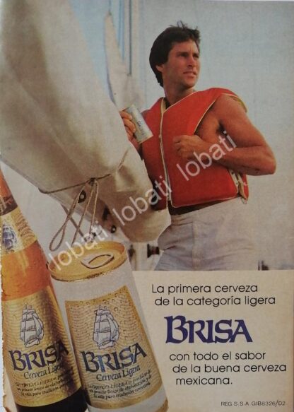 CARTEL ANTIGUO ORIGINAL DE CERVEZA BRISA 1980 MINI CARTEL LA PRIMERA CERVEZA LIGHT /6