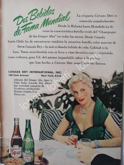 CARTEL ANTIGUO ORIGINAL DE SET DE 3 MINI CARTELES REFRESCOS CANADA DRY 1940s - Imagen 3