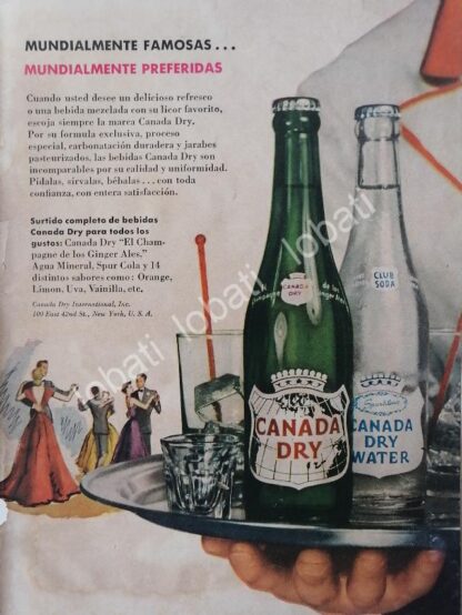 CARTEL ANTIGUO ORIGINAL DE SET DE 3 MINI CARTELES REFRESCOS CANADA DRY 1940s - Imagen 2