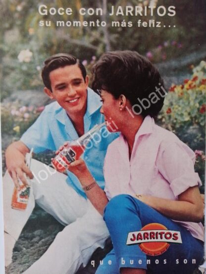 CARTEL ANTIGUO ORIGINAL DE MINI CARTEL REFRESCOS JARRITOS 1960s / RARO /2