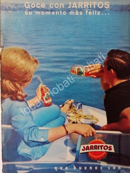 CARTEL ANTIGUO ORIGINAL DE MINI CARTEL REFRESCOS JARRITOS 1960s / RARO