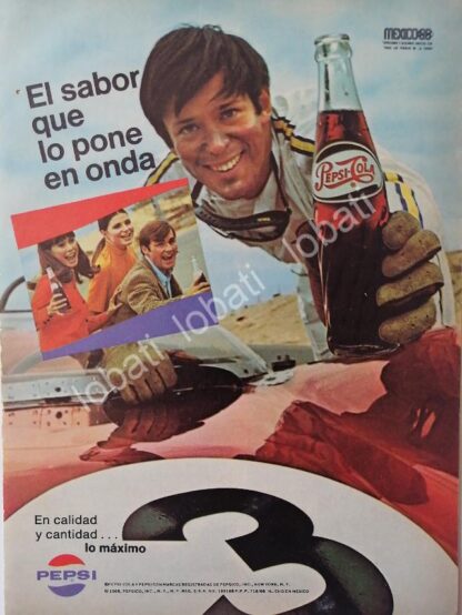 CARTEL ANTIGUO ORIGINAL DE MINI CARTEL PEPSI . MEXICO 68 /P53