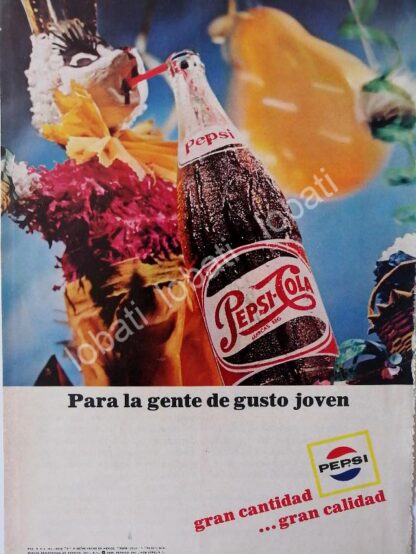 CARTEL ANTIGUO ORIGINAL DE MINI CARTEL PEPSI 1966 FIESTAS /L51