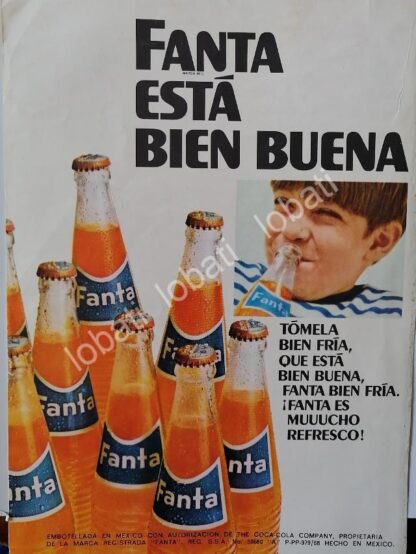 CARTEL ANTIGUO ORIGINAL DE SET DE 4 AFICHES REFRESCOS FANTA, ESTA BIEN BUENA 1969 - Imagen 5