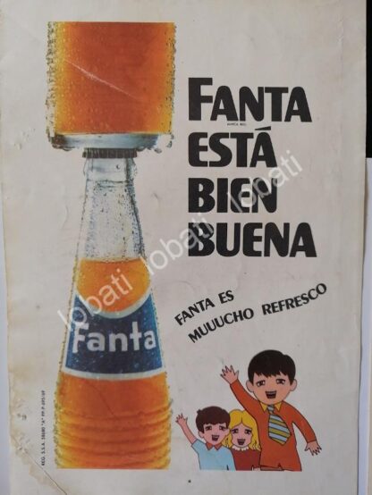 CARTEL ANTIGUO ORIGINAL DE SET DE 4 AFICHES REFRESCOS FANTA, ESTA BIEN BUENA 1969 - Imagen 3