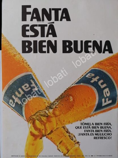 CARTEL ANTIGUO ORIGINAL DE SET DE 4 AFICHES REFRESCOS FANTA, ESTA BIEN BUENA 1969 - Imagen 2