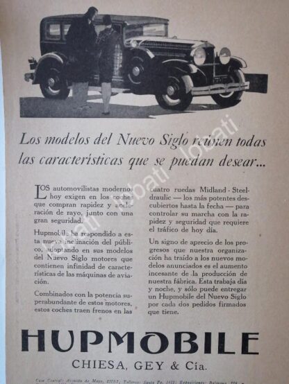 CARTEL ANTIGUO ORIGINAL DE AUTOS HUPMOBILE SEDAN 1927 /121