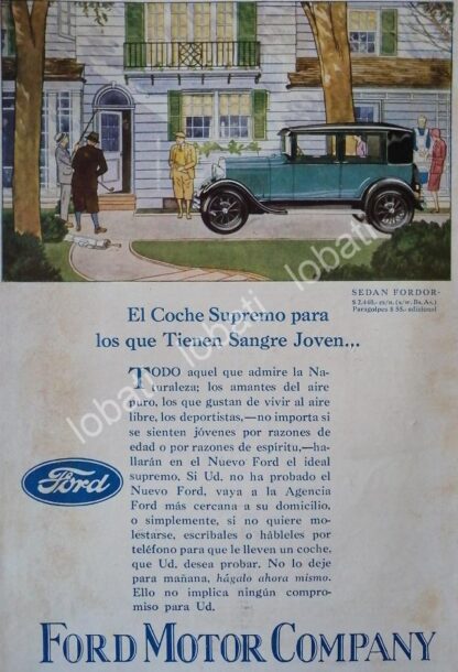 CARTEL ANTIGUO ORIGINAL DE AUTOS FORD SEDAN FORODOR 1927 /116 / RARO