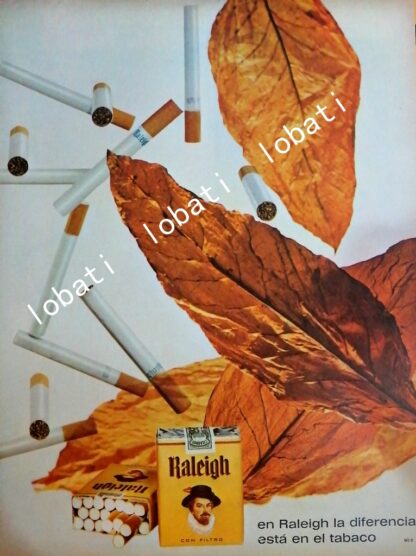 CARTEL ANTIGUO ORIGINAL DE CIGARROS RALEIGH 1959 /T268