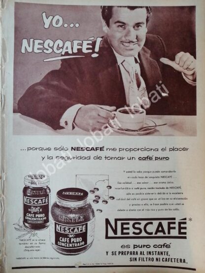 CARTEL ANTIGUO ORIGINAL DE CAFE NESCAFE 1956 /40