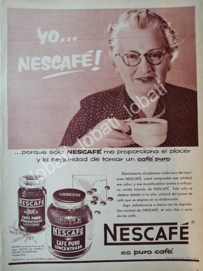 CARTEL ANTIGUO ORIGINAL DE CAFE NESCAFE 1956 /42