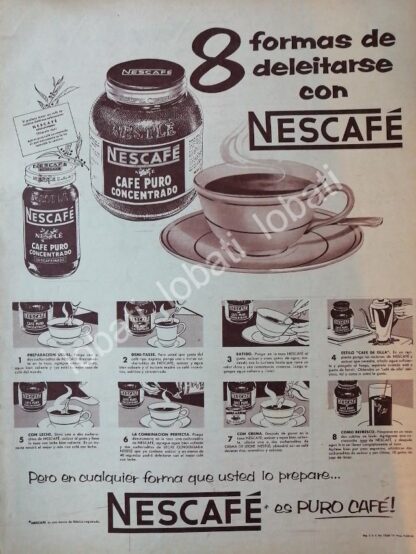 CARTEL ANTIGUO ORIGINAL DE CAFE NESCAFE 1956 /37