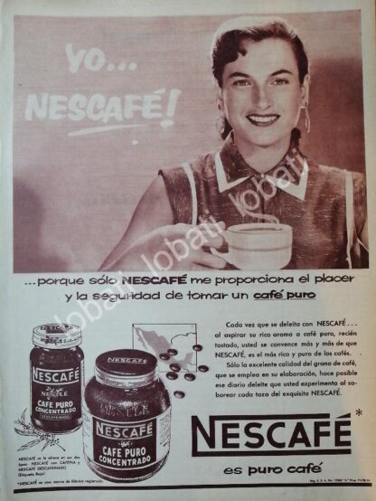 CARTEL ANTIGUO ORIGINAL DE CAFE NESCAFE 1956 /43